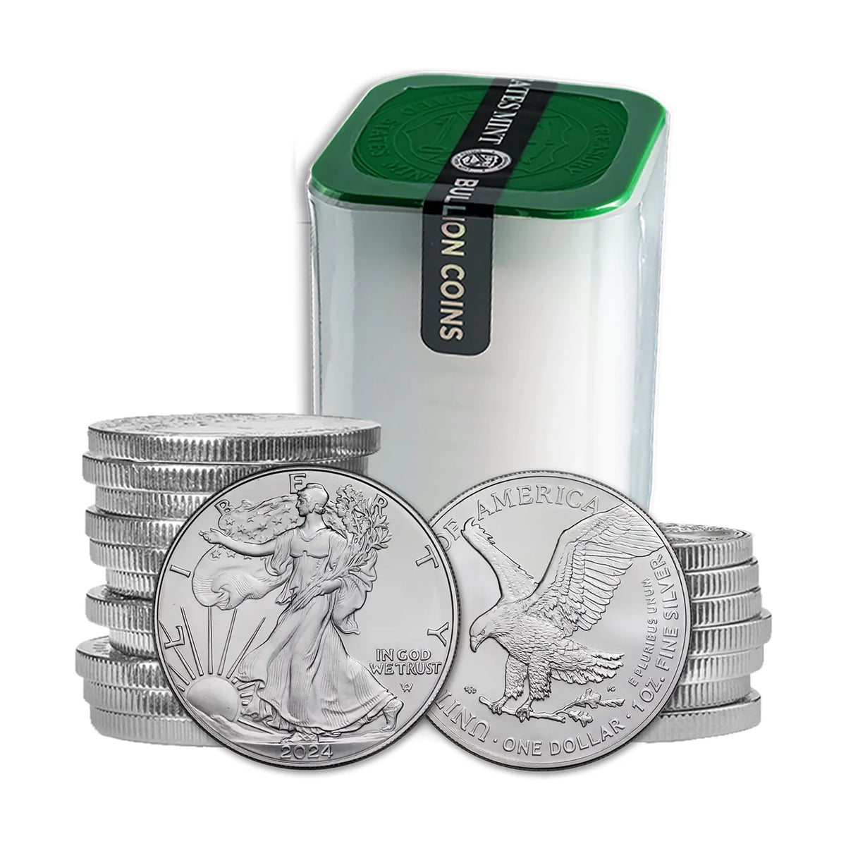 1 oz American Silver Eagle Coin Tube of 20 Coins J741377