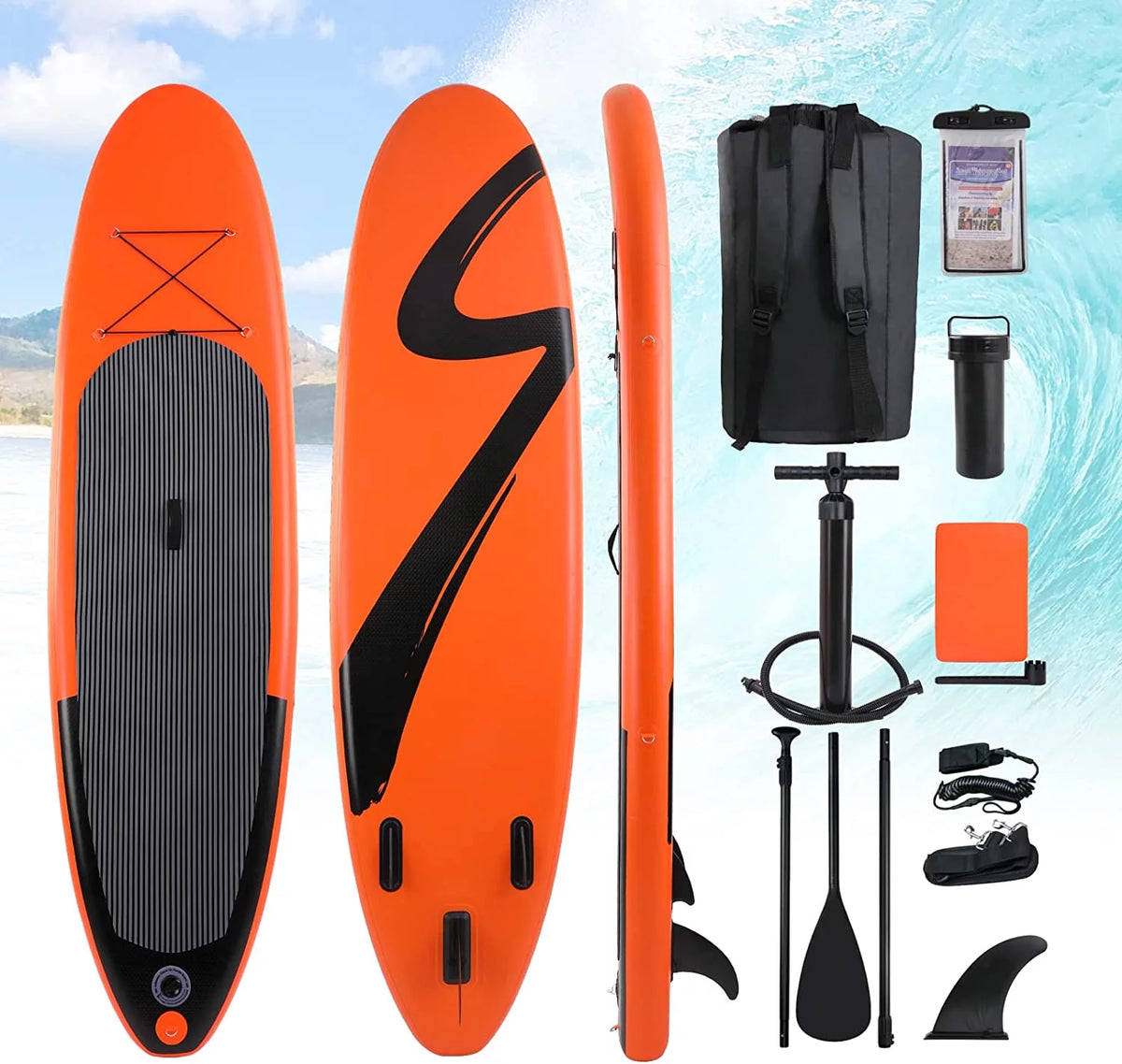 10' Inflatable Stand up Paddle Board with Paddle & Hand Pump N52091