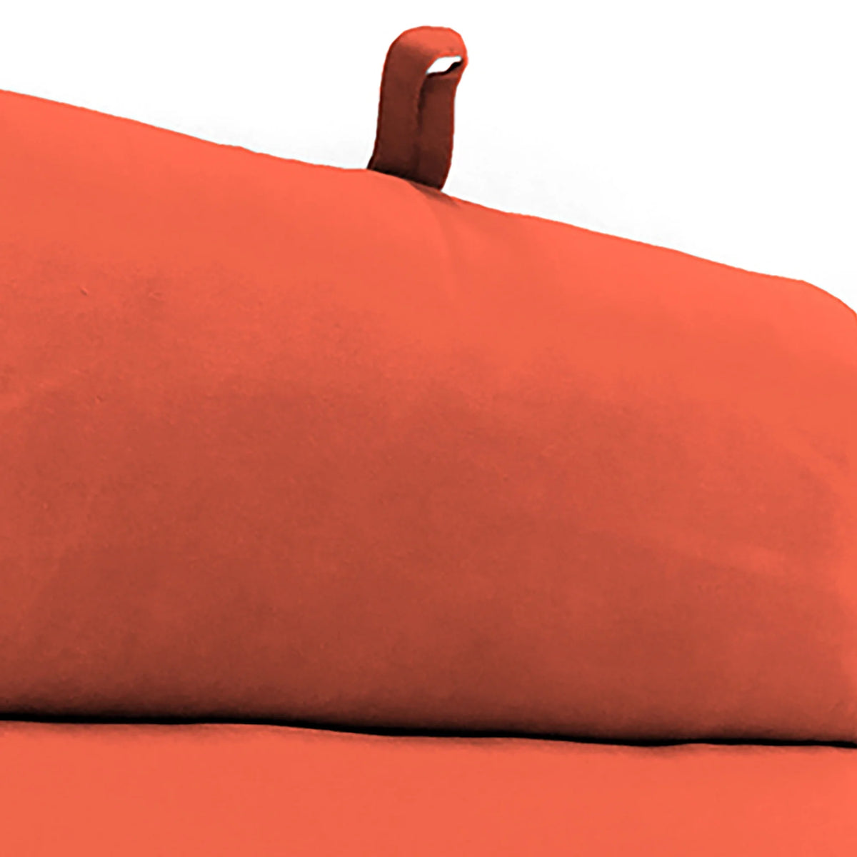 Melon Orange Solid Rectangular Outdoor Chaise Lounge Cushion with Ties and Hanger Loop T240439